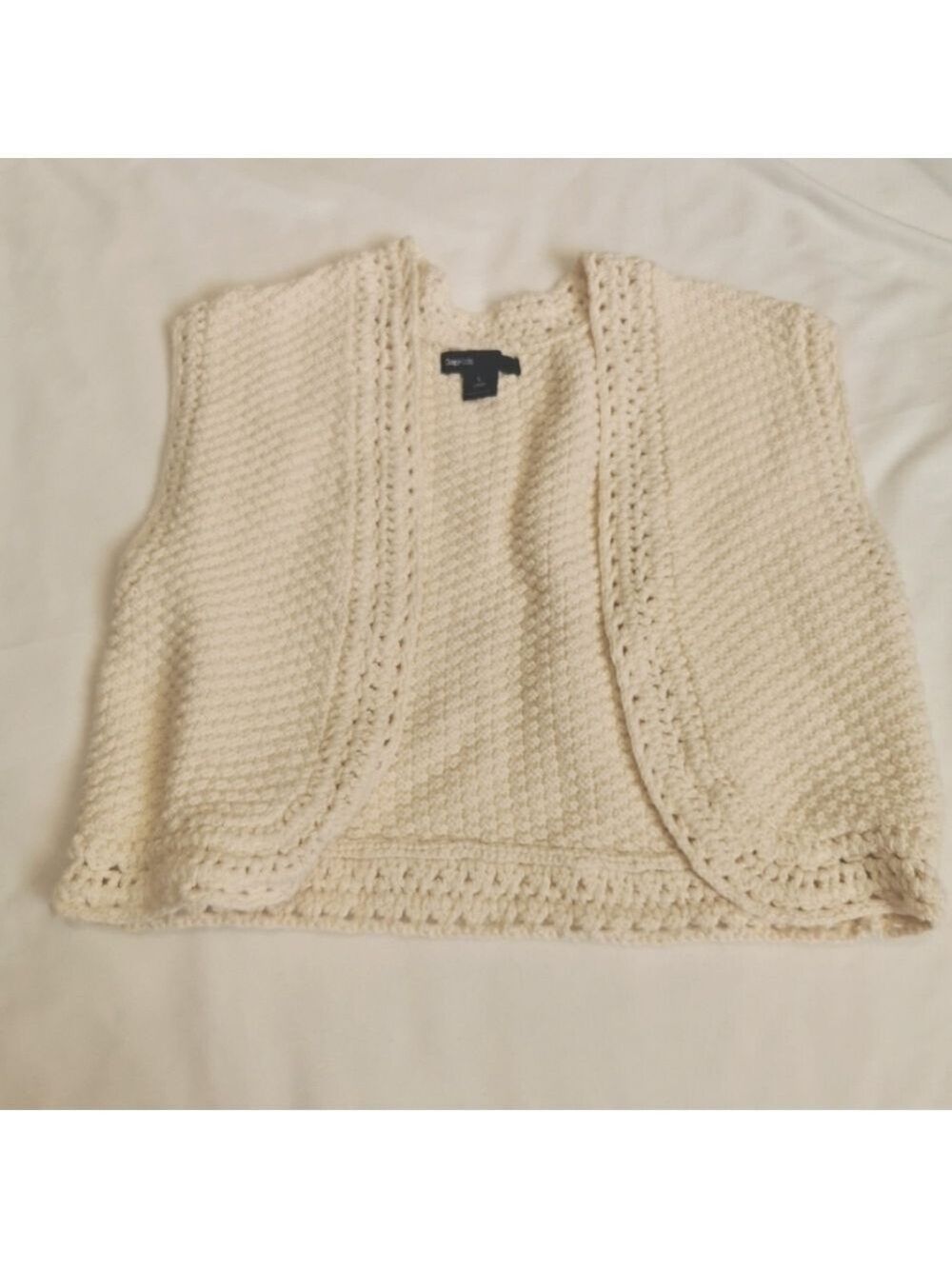 Gap Kids Large  Size 10 Crochet Cream Sweater Vest